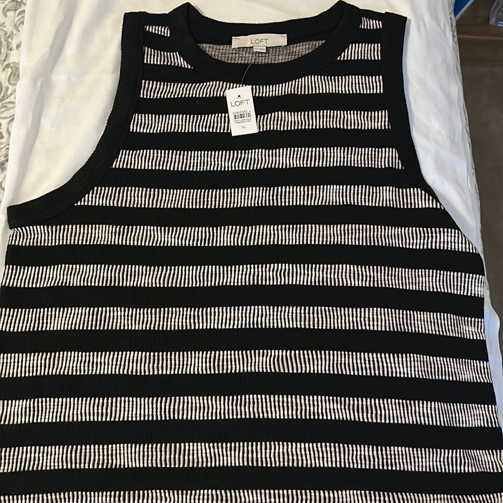 Loft black and white knit skirt set size xl